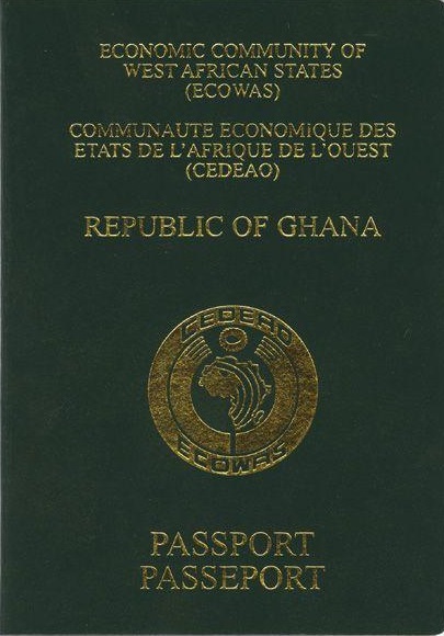 the cover of a Ghanaian passport